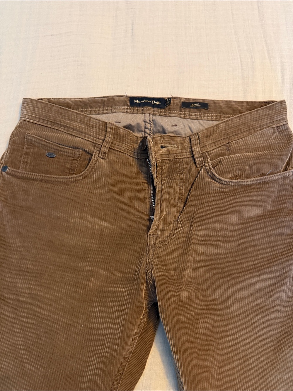 Massimo Dutti Men's Tan Corduroy Pants